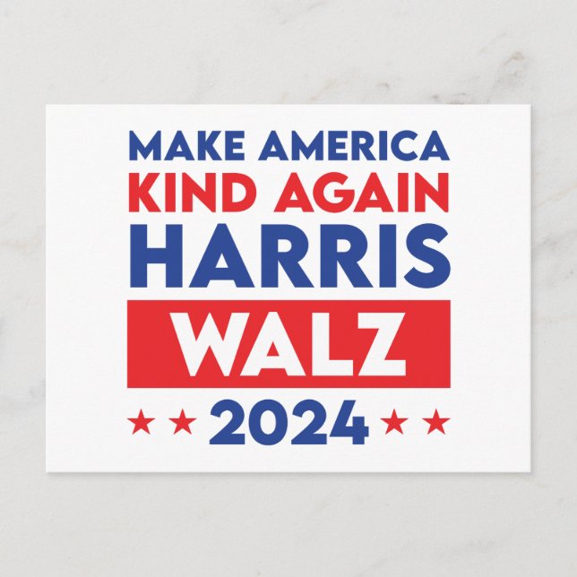 Harris Walz 2024 Gör Amerika-vänligheten igen Vykort (Framsida)