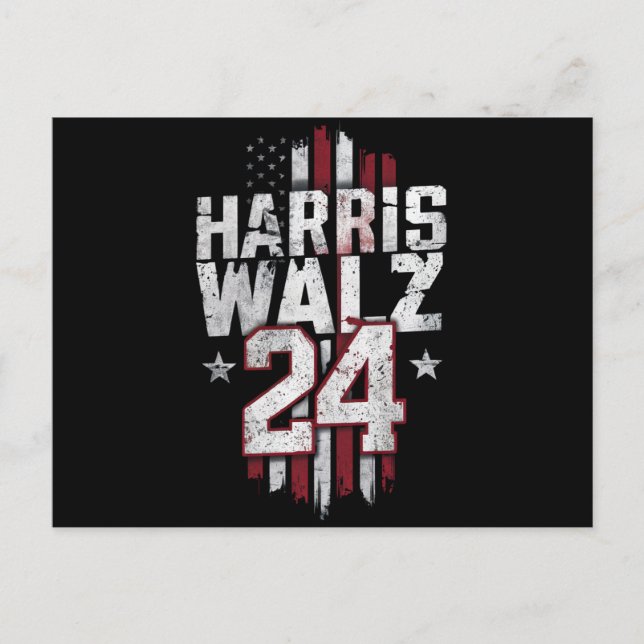 Harris Walz 2024 Kamala Harris 2024 Tim Walz 2024 Vykort (Framsida)