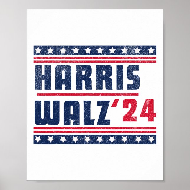 Harris Walz 2024 Kamala Harris och Tim Walz 2024 Poster (Framsidan)