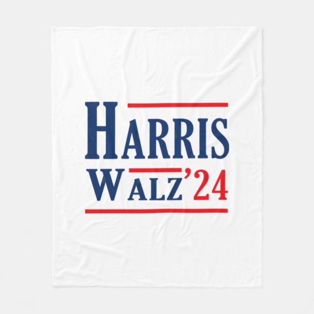Harris Walz 2024 Kamala Harris President Tim Walz Fleecefilt (Framsidan)