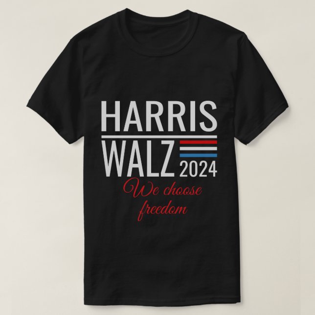 Harris Walz 2024 Kamala Harris Tim Waltz Val T Shirt (Design framsida)
