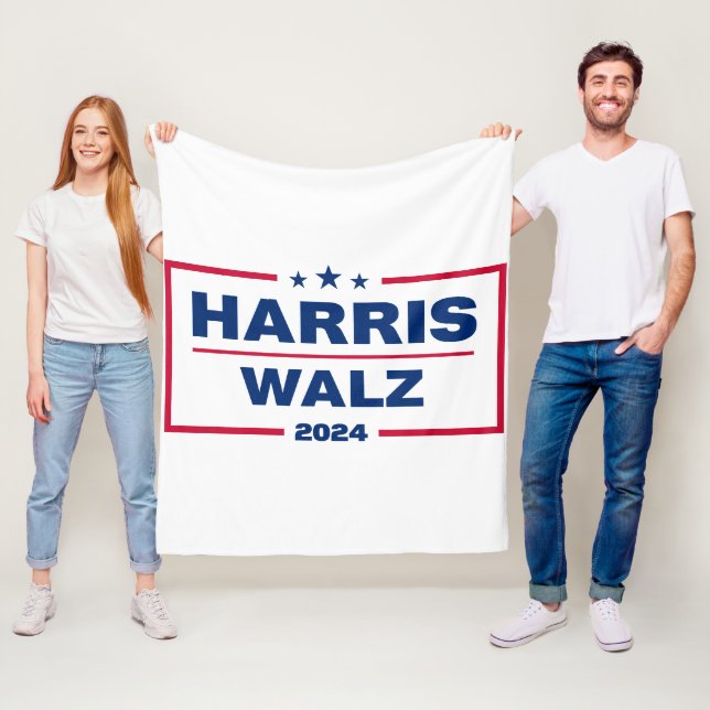 Harris Walz 2024 Kamala Harris Tim Walz Val Fleecefilt (På plats)