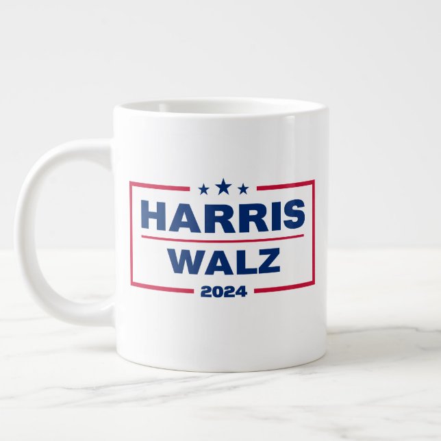 Harris Walz 2024 Kamala Harris Tim Walz Val Jumbo Mugg (Vänster)