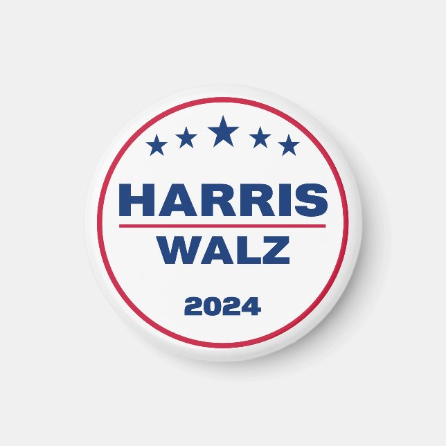 Harris Walz 2024 Kamala Harris Tim Walz Val Magnet (Framsidan)