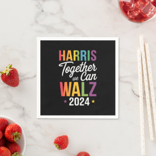 Harris Walz 2024 Kamala Tillsammans Kan Vi LGBT Pappersservett