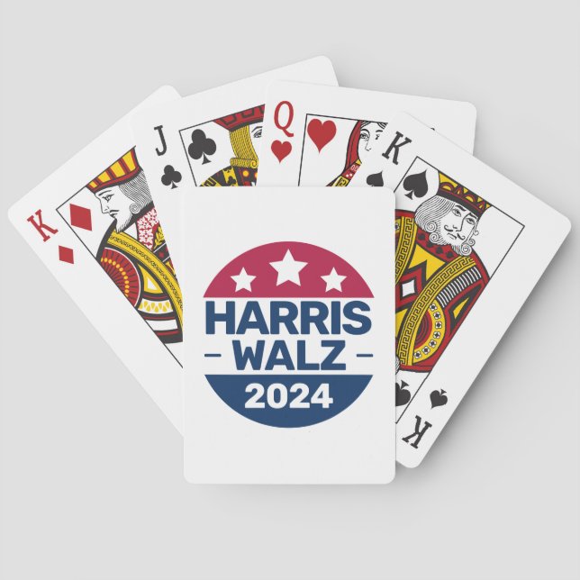 Harris Walz 2024 Kampanj för president Patriotic Casinokort (Baksidan)