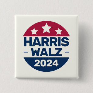 Harris Walz 2024 Kampanj för president Patriotic Knapp