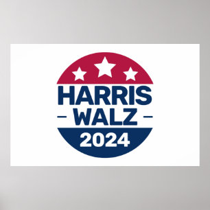 Harris Walz 2024 Kampanj för president Patriotic Poster