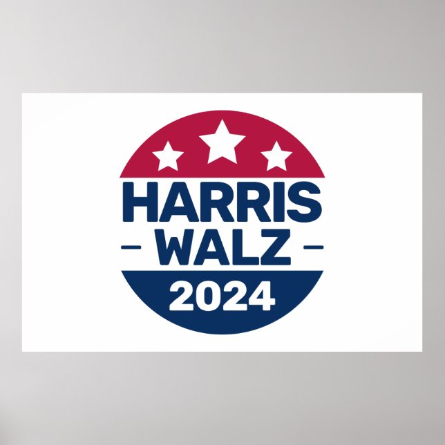 Harris Walz 2024 Kampanj för president Patriotic Poster (Framsidan)