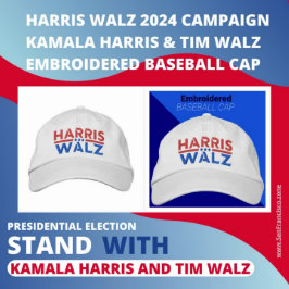 Harris Walz 2024 Kampanj Kamala Harris & Tim Walz Broderad Keps