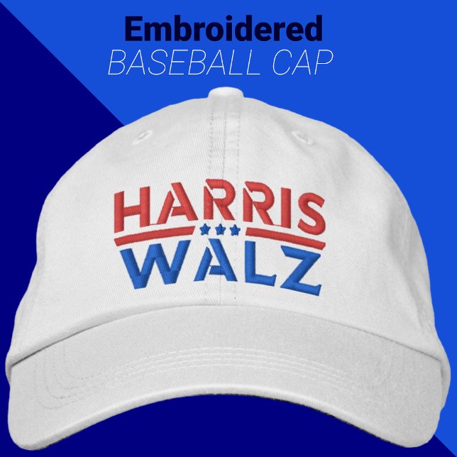 Harris Walz 2024 Kampanj Kamala Harris & Tim Walz Broderad Keps (Skapare uppladdad)