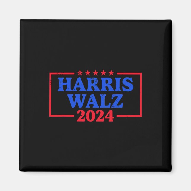 Harris Walz 2024 Kampanj Logotyp Demokrat Slogan K Magnet (Framsidan)
