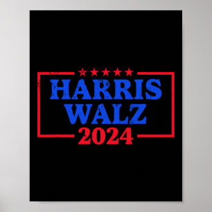 Harris Walz 2024 Kampanj Logotyp Demokrat Slogan K Poster