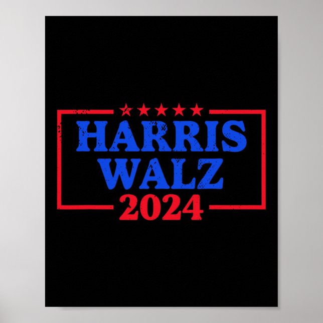 Harris Walz 2024 Kampanj Logotyp Demokrat Slogan K Poster (Framsidan)
