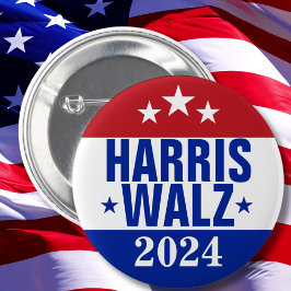 Harris Walz 2024 Kampanj Red Blue Knapp