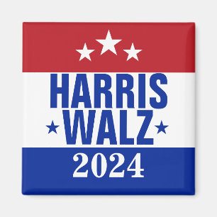 Harris Walz 2024 Kampanj Red Blue Magnet