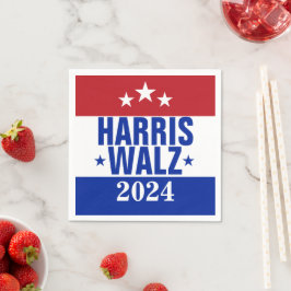 Harris Walz 2024 Kampanj Red Blue Pappersservett