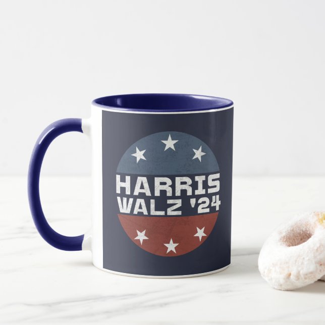 Harris Walz 2024 Kampanj USA flagga Mugg (Med munk)
