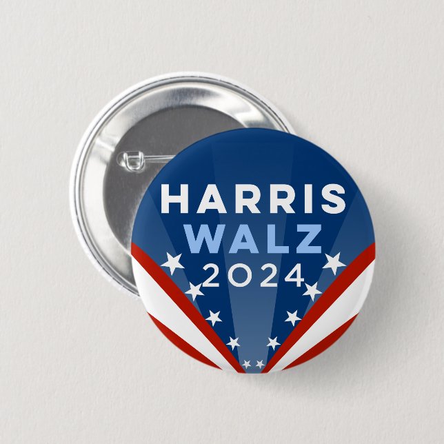 Harris Walz 2024 Knapp (Framsida & baksida)