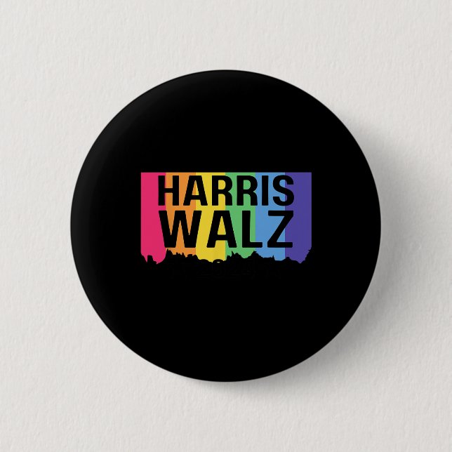 Harris Walz 2024 Lgbtq Gay pride Rainbow Kamala Ha Knapp (Framsida)