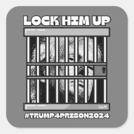 HARRIS-WALZ 2024 LOCK HIM UP FYRKANTIGT KLISTERMÄRKE