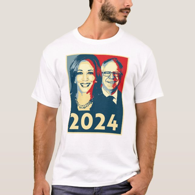 Harris Walz 2024 Poster T Shirt (Framsida)
