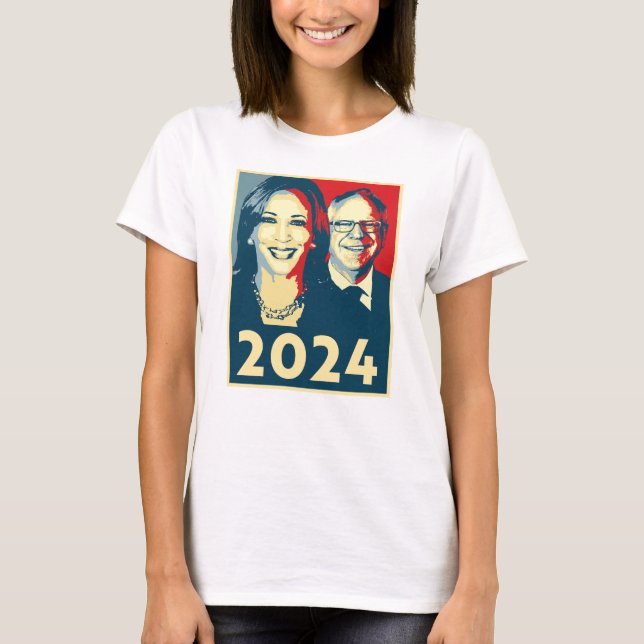 Harris Walz 2024 Poster T Shirt (Framsida)