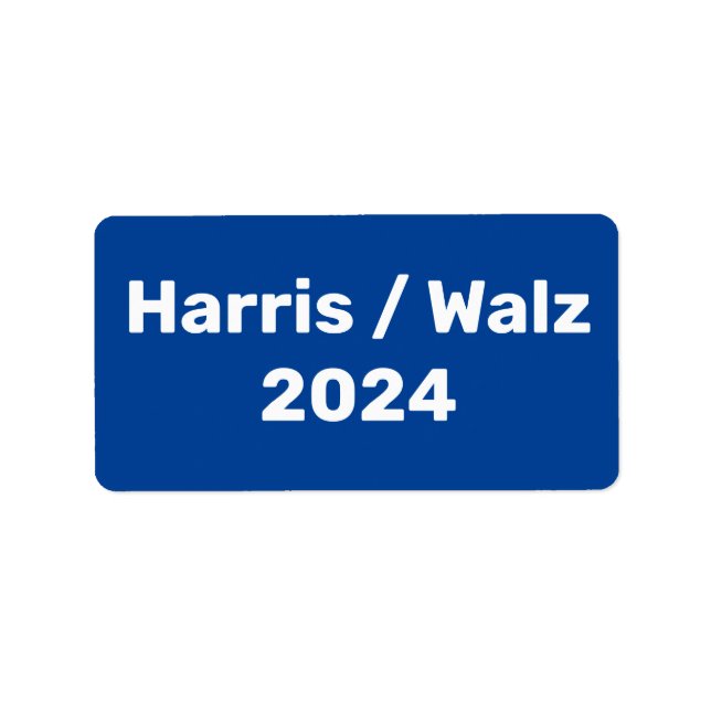 Harris / Walz 2024 Presidenten Kampanj Adressetikett (Framsidan)