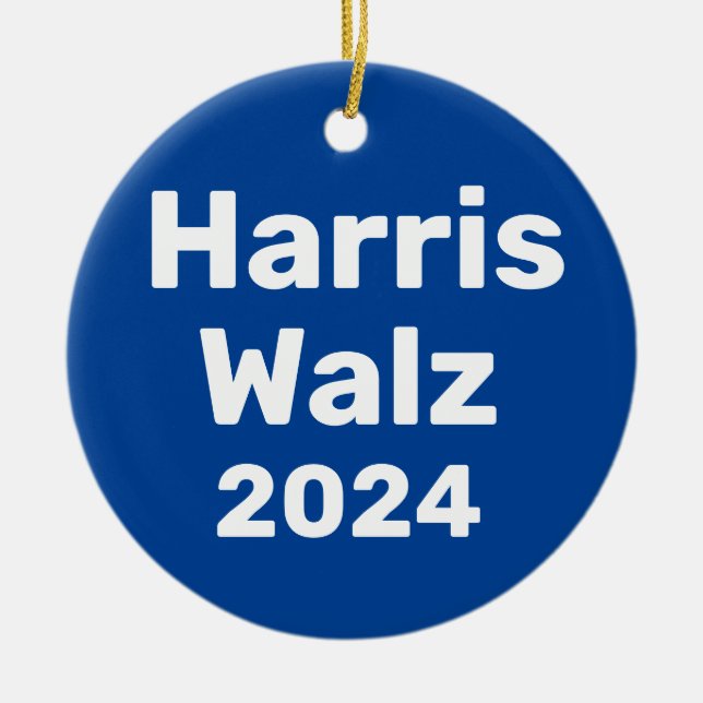 Harris / Walz 2024 Presidenten Kampanj Julgransprydnad Keramik (Framsidan)