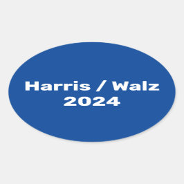 Harris / Walz 2024 Presidenten Kampanj Ovalt Klistermärke