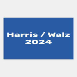 Harris / Walz 2024 Presidenten Kampanj Rektangulärt Klistermärke