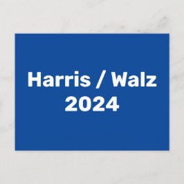 Harris / Walz 2024 Presidenten Kampanj Vykort