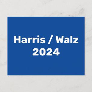 Harris / Walz 2024 Presidenten Kampanj Vykort