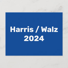 Harris / Walz 2024 Presidenten Kampanj Vykort
