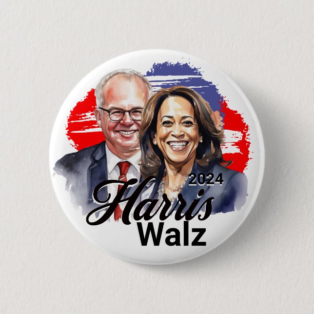 Harris Walz 2024 Presidentval Knapp (Framsida)