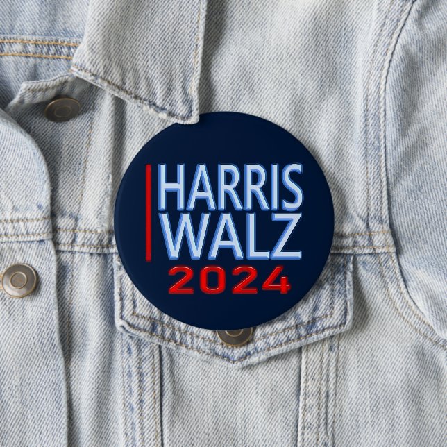 Harris Walz 2024 Presidentval Knapp (In Situ)