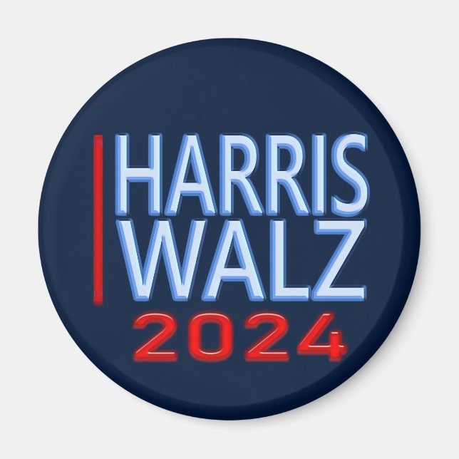 Harris Walz 2024 Presidentval Magnet (Framsidan)
