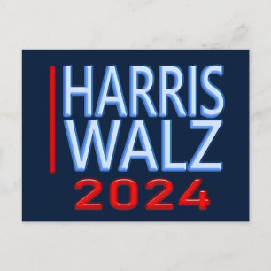 Harris Walz 2024 Presidentval Vykort