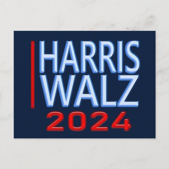 Harris Walz 2024 Presidentval Vykort (Framsida)