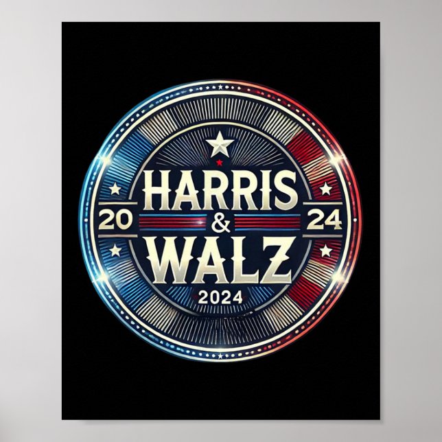 Harris Walz 2024 Presidentvalet T Poster (Framsidan)