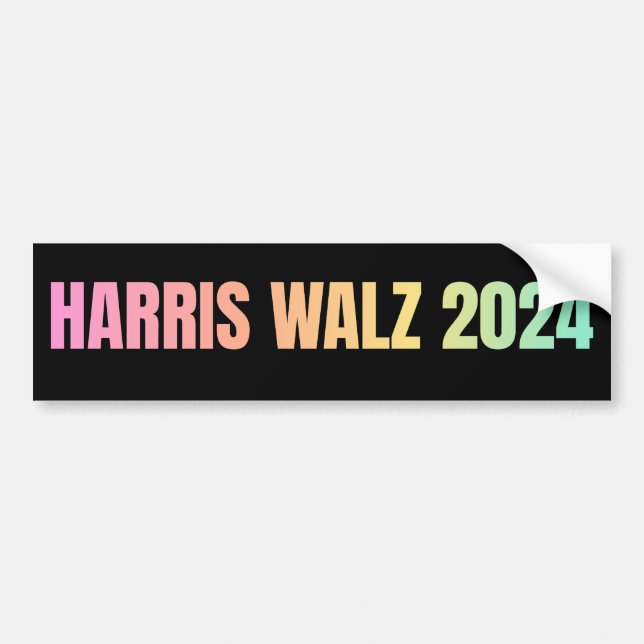 Harris Walz 2024 Rainbow Bildekal (Framsidan)