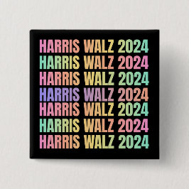 Harris Walz 2024 Rainbow Knapp