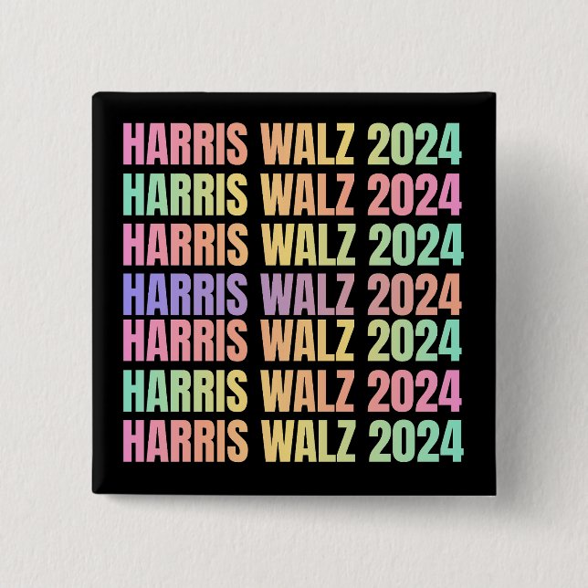 Harris Walz 2024 Rainbow Knapp (Framsida)