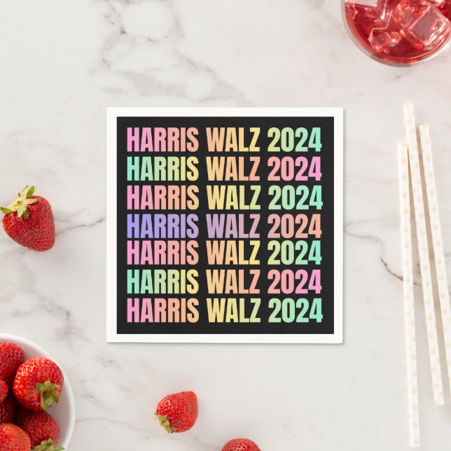 Harris Walz 2024 Rainbow Pappersservett (Insitu)
