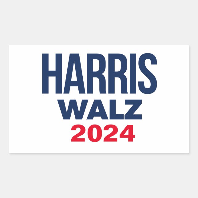 HARRIS WALZ 2024 REKTANGULÄRT KLISTERMÄRKE (Framsida)