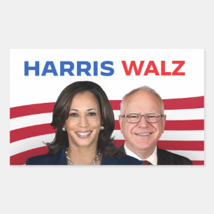Harris Walz 2024 Rektangulärt Klistermärke