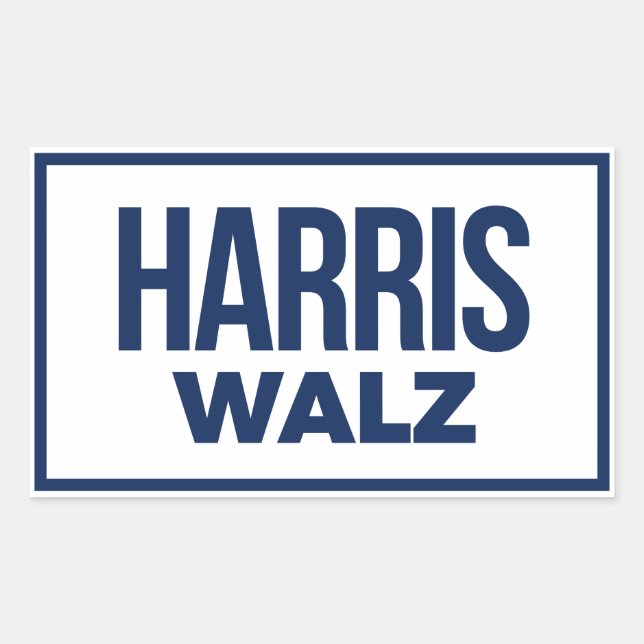 HARRIS WALZ 2024 REKTANGULÄRT KLISTERMÄRKE (Framsida)