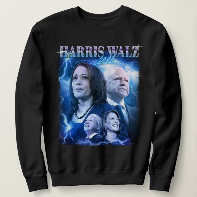 Harris Walz 2024 Retro 90s Stil T Shirt (Design framsida)