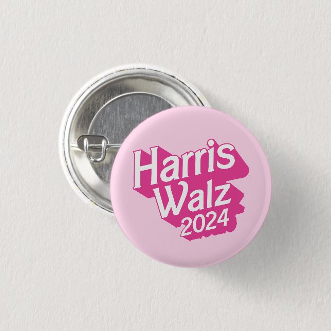 Harris Walz 2024 Rosa Knapp (Framsida & baksida)
