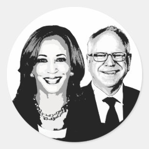 Harris Walz 2024 Runt Klistermärke